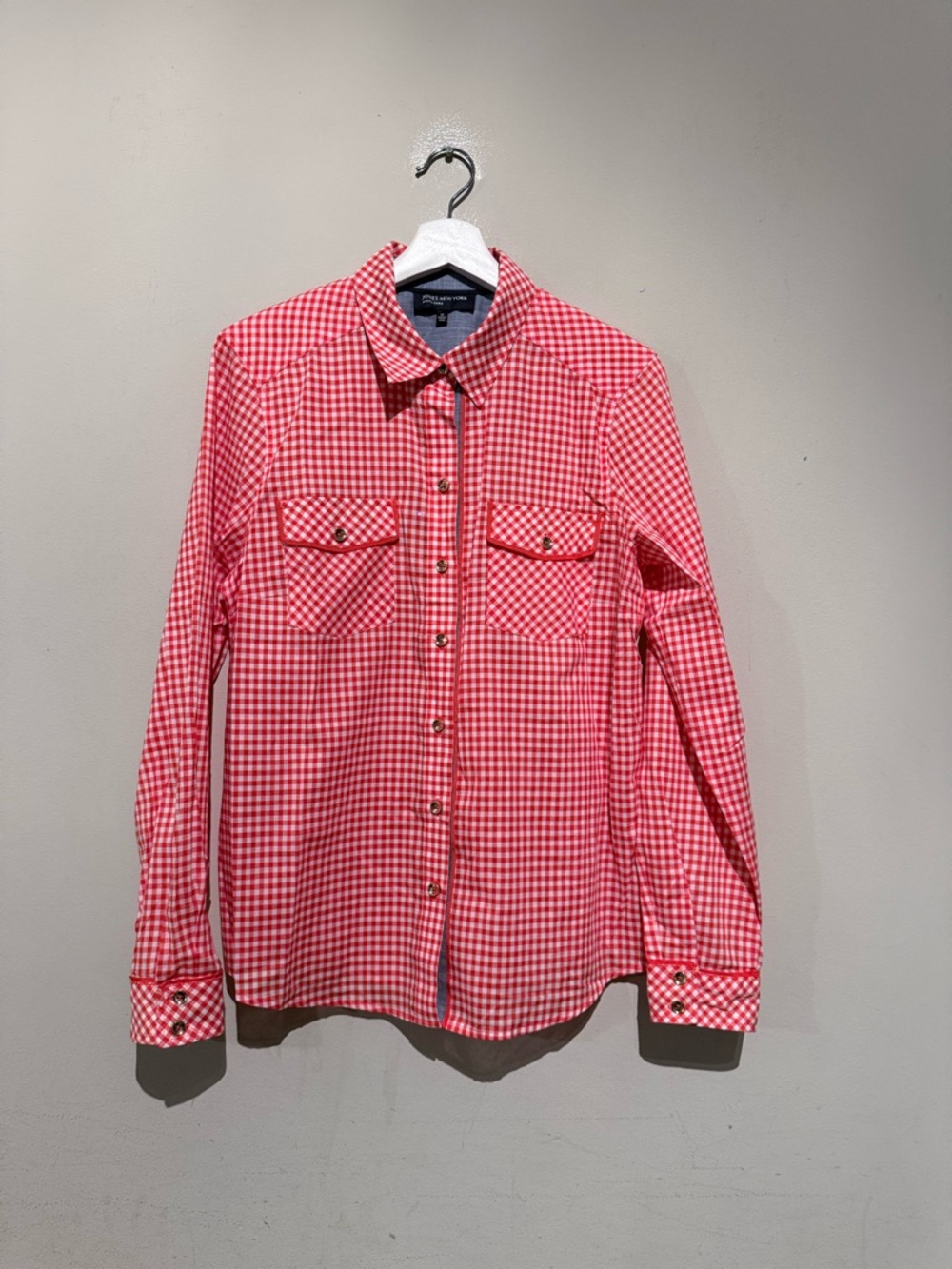 Men's Pink Gingham Button-Up Shirt - Classic Workwear Style